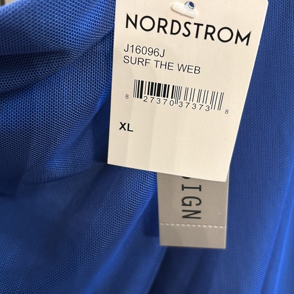 LOVE X DESIGN Dress Women XL Sapphire Blue One Shoulder Ruched Side Zip NEW - Picture 3 of 6